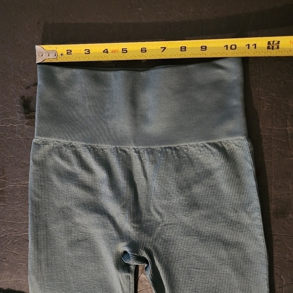 Madewell MWL Teal Green Seamless Ribbed Leggings NF342 Size XXS-XS NWT - Picture 4 of 6